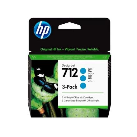 Tinta HP 712A 3 Pack 3ED77A Cyan Original Tinta HP 712A 3 Pack 3ED77A Cyan Original