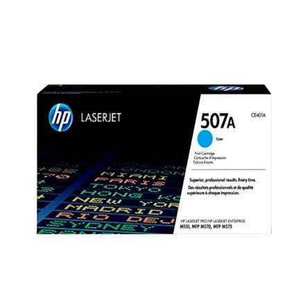Toner HP 507A Color Cyan CE401A para Impresora LaserJet Toner HP 507A Color Cyan CE401A para Impresora LaserJet
