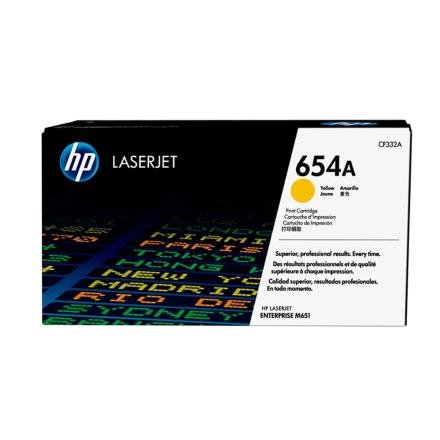 Toner HP  654A Color Amarillo CF332A para Impresora LaserJet Toner HP  654A Color Amarillo CF332A para Impresora LaserJet