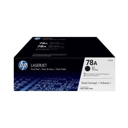 Toner HP 78AD Color Negro Dual Pack CE278AD para Impresora LaserJet